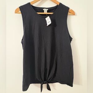J. Crew Black Tie-Front Tank Top
